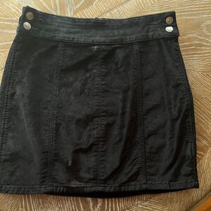 Free People Y2K Black Cotton‎ Velvet Mini Skirt size 29
